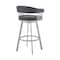 Armen Living Bronson 25" Slate Gray Faux Leather and Silver Metal Bar Stool 795044878257 - alternate 8